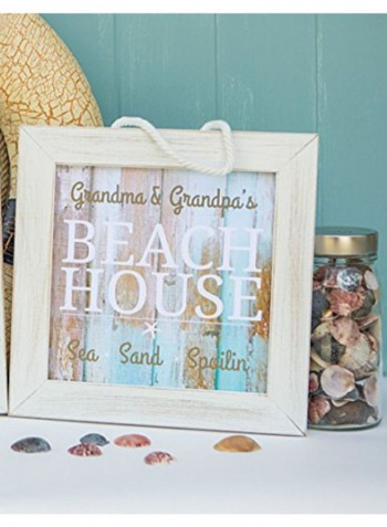 Beach House Signprinted Wall/Door Hanging Multicolour 9.5 x 9.5inch