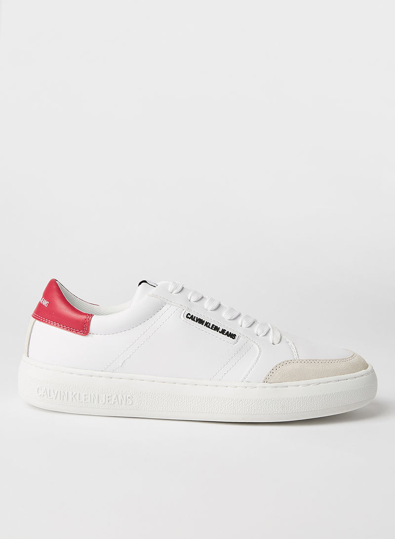 Faux Leather Sneakers Bright White
