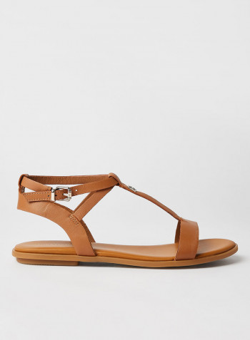 Gladiator Flat Sandals Summer Cognac