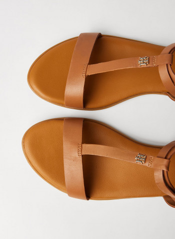 Gladiator Flat Sandals Summer Cognac