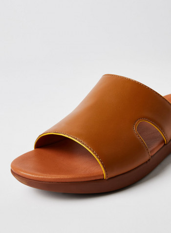 H-Bar Pop Binding Slider Sandals Light Tan/Sunshine Yellow