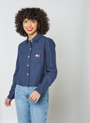 Organic Cotton Poplin Shirt Twilight Navy