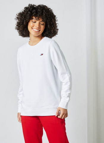 Organic Cotton Sweatshirt Th Optic White