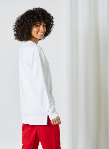 Organic Cotton Sweatshirt Th Optic White