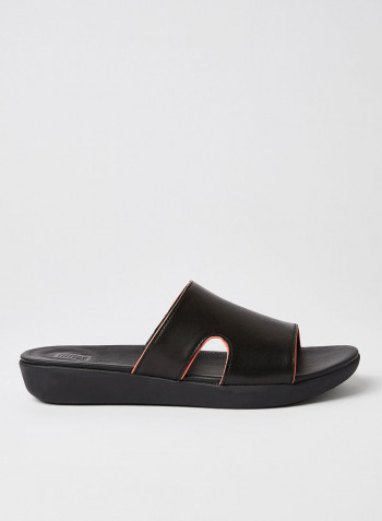 H-Bar Pop Binding Slider Sandals Black/Soft Pink