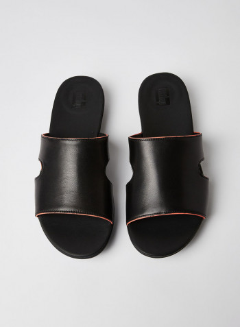 H-Bar Pop Binding Slider Sandals Black/Soft Pink