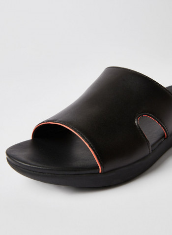 H-Bar Pop Binding Slider Sandals Black/Soft Pink
