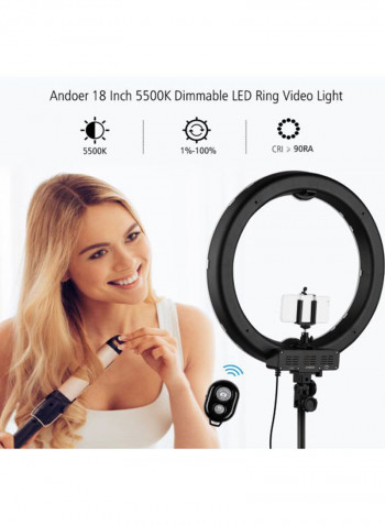 LED Photography Ring Fill Light 370x482millimeter Black/Clear