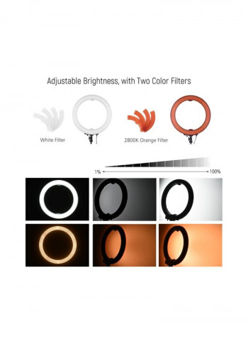 LED Photography Ring Fill Light 370x482millimeter Black/Clear