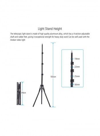 LED Photography Ring Fill Light 370x482millimeter Black/Clear