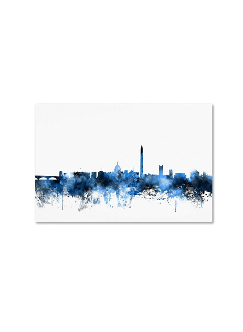 Washington Dc Skyline Iii Canvas Wall Art Blue/Black 16 x 24inch