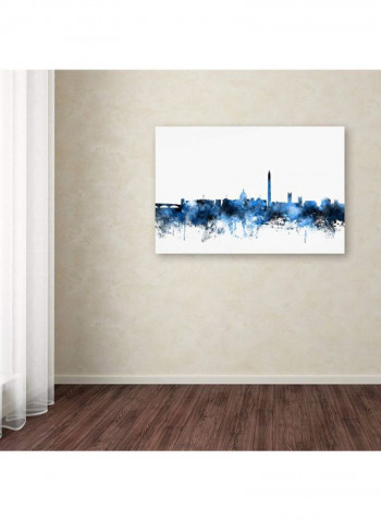 Washington Dc Skyline Iii Canvas Wall Art Blue/Black 16 x 24inch
