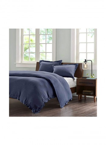 2-Piece Cotton Duvet Cover Set Blue Twin/Twin X-Large
