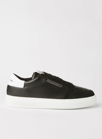 Faux Leather Sneakers Black