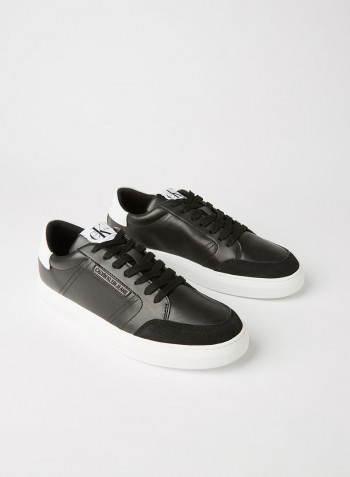 Faux Leather Sneakers Black