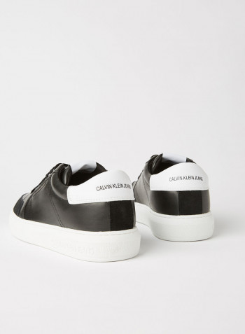 Faux Leather Sneakers Black