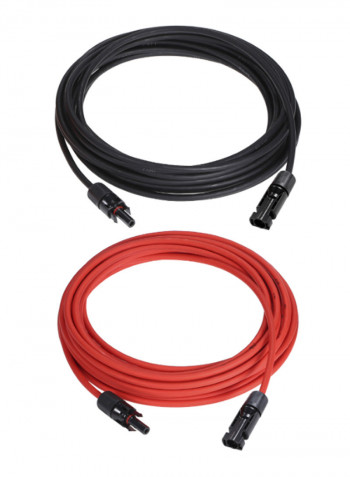 Pair Of Solar Panel Extension Cable With MC4 Female And Male Connector Black/Red 2 x 40feet