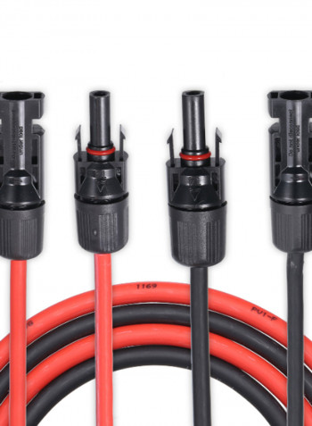 Pair Of Solar Panel Extension Cable With MC4 Female And Male Connector Black/Red 2 x 40feet