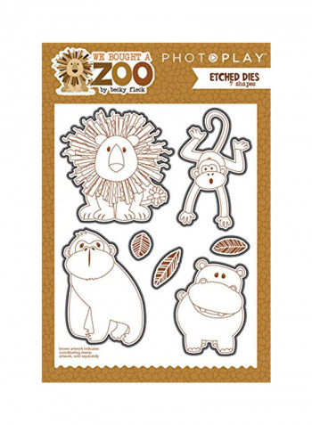 7-Piece We Bought a Zoo Etched Dies Clear/Grey/Brown