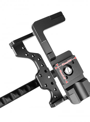 Video Camera Cage Stabilizer with Top Handle Aluminum Alloy Black