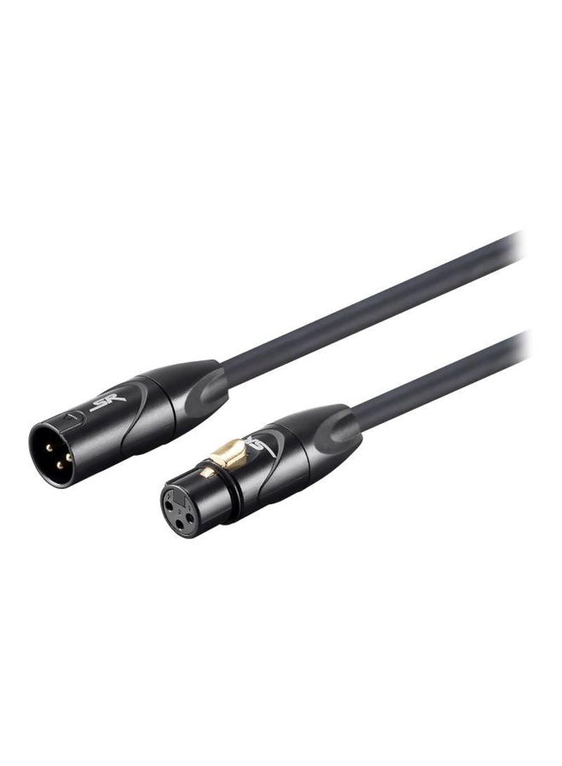 XLR Female To Male Gold Plated Cable 15feet Black