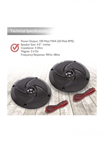 2-Way Outdoor Audio Stereo Sound System Black