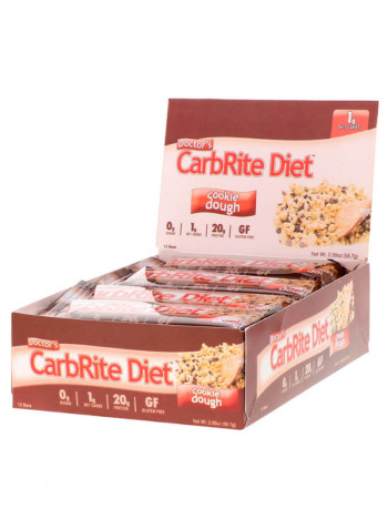 Pack Of 12 Doctor's Carbrite Diet Cookie Dough Protein Bars