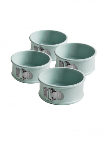 4-Piece Mini Cake Pan Light Green 10 x 4centimeter