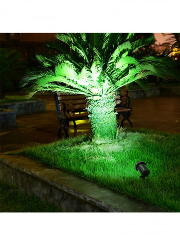 4-Piece LED Landscape Spotlight Set With Solar Power Panel Black/Clear/Blue