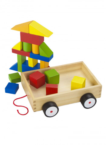 21-Piece Take-Along Building Block Wagon 8.5 x 2.5inch