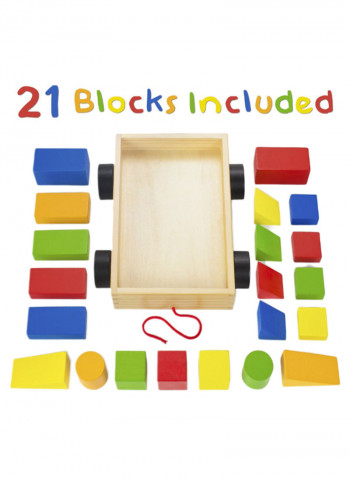 21-Piece Take-Along Building Block Wagon 8.5 x 2.5inch